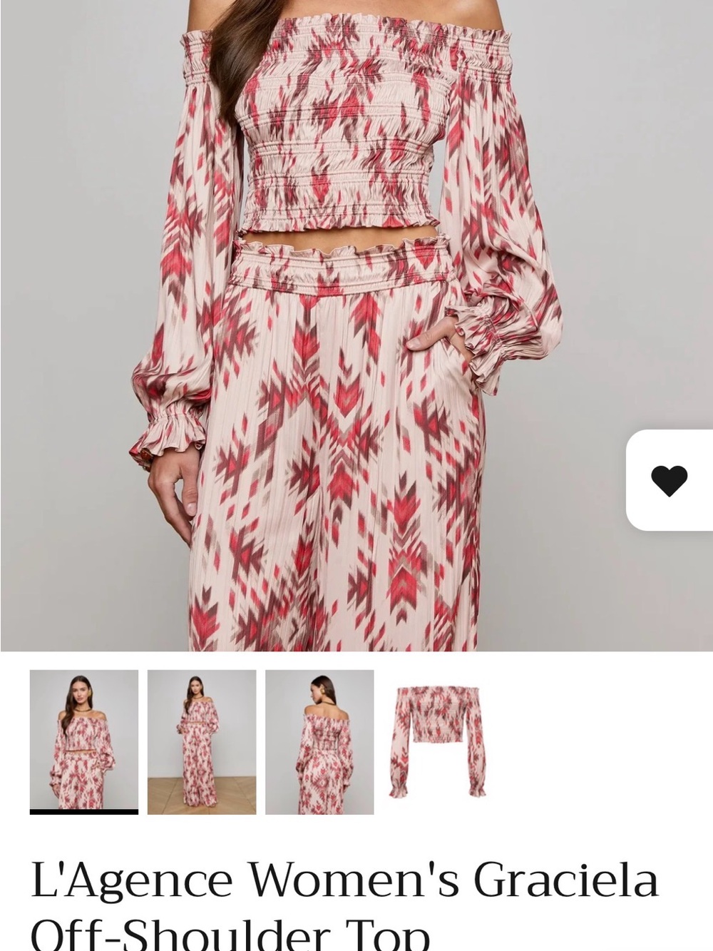 L'AGENCE NWT Off-Shoulder Crop Top - Picture 3 of 7